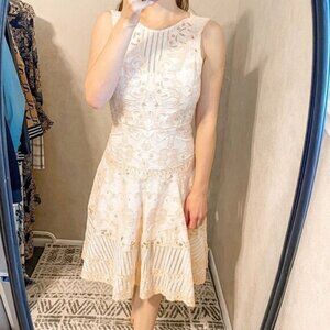 Jonathan Simkhai A-Line Lace Mini Dress Peach